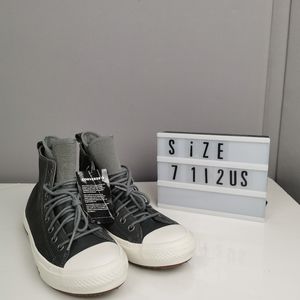 Converse Chuck Taylor Lunarlon Hi Top Leather  Sneakers  Men 7.5 Women 9.5 Gray